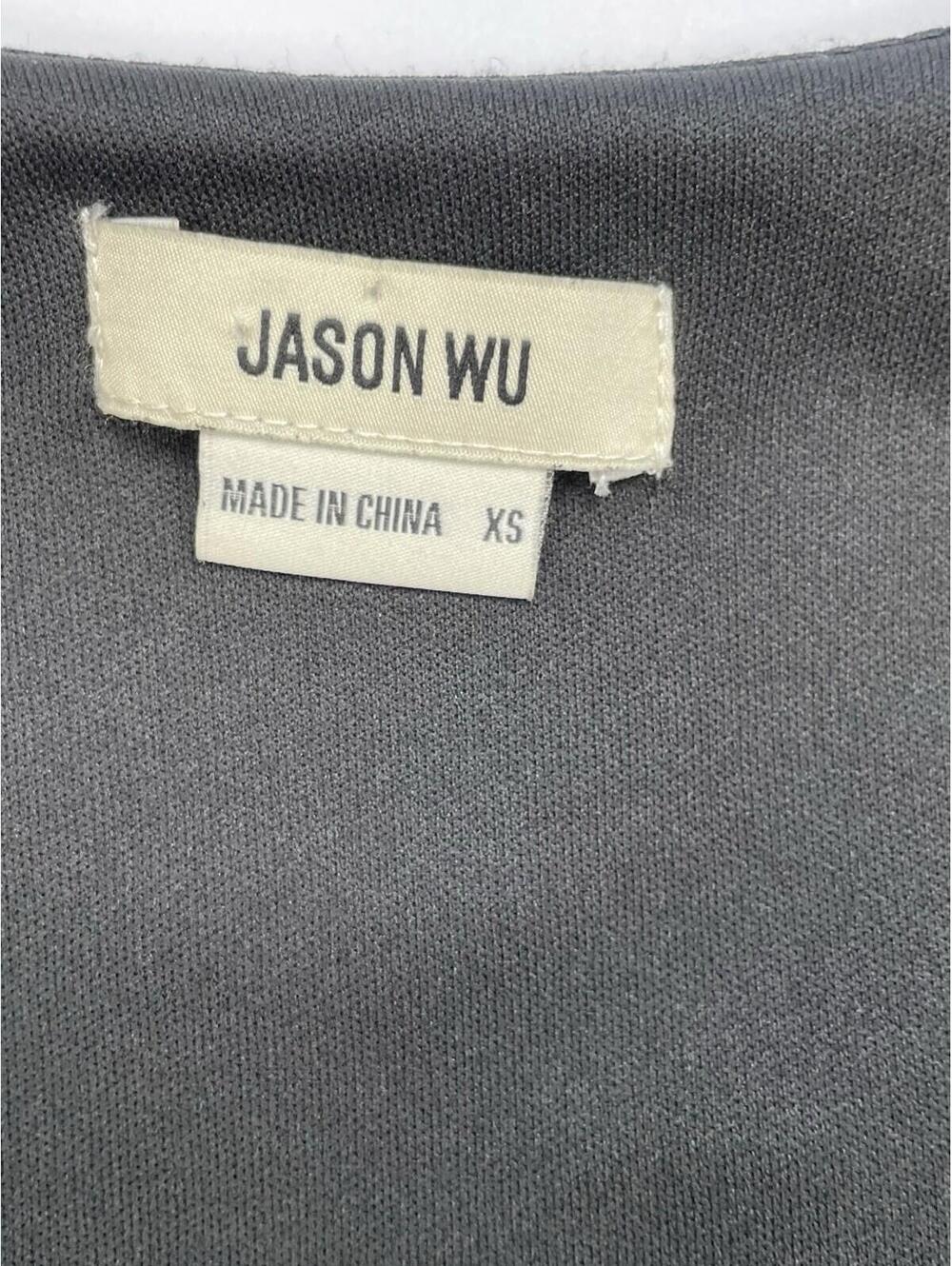 Jason Wu Faux Suede Belted Wrap Dress Black XS Long Sleeve Cocktail Party LBD - Picture 6 of 11